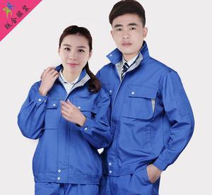 滌棉帆布長(zhǎng)袖套裝男工裝廠服耐磨勞保服 汽修車間工作服定做LO